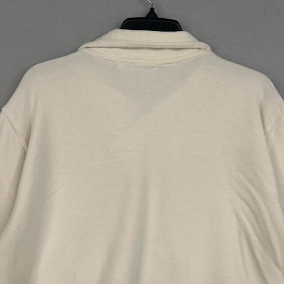 FP Beach Sweatshirt Womens Small Ivory Shawl Collar Pullover Cropped Made USA - Picture 9 of 15
